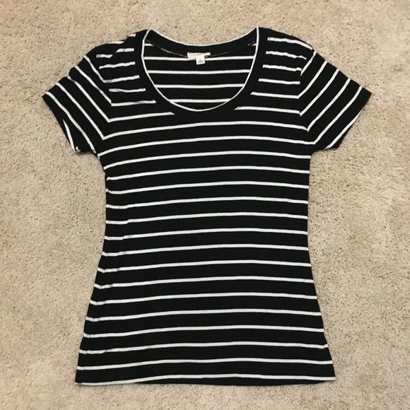 B&W Sailor Stripe Rayon Fitted Tee - Picture 11 of 16